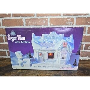 Precious Moments Sugar Town Train Station 6 Pc Set Enesco 1995 Christmas House